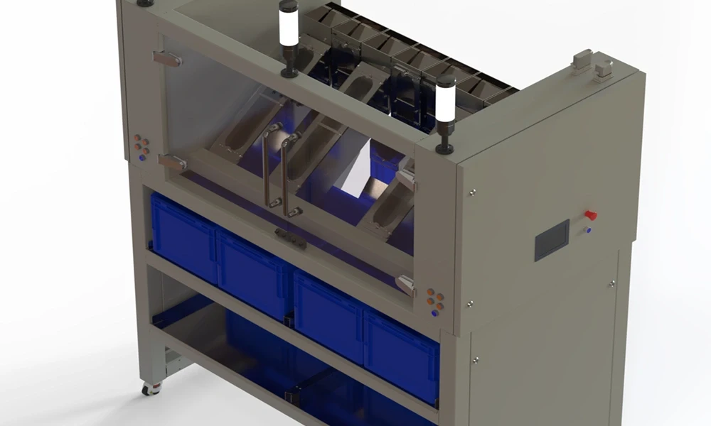 packout machine for injection molded parts handling